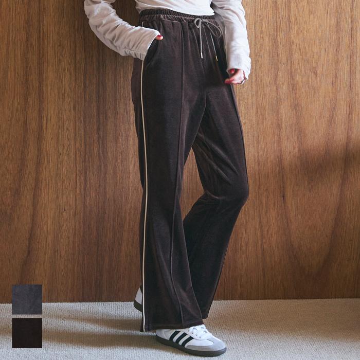 coca ベロアフレアラインパンツ レディース メール便不可 24aw coca ベロアフレアラインパンツ レディース メール便不可 24aw