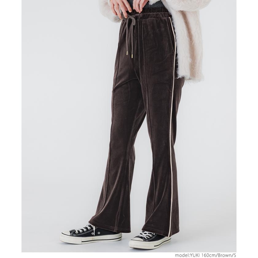 coca ベロアフレアラインパンツ レディース メール便不可 24aw coca ベロアフレアラインパンツ レディース メール便不可 24aw