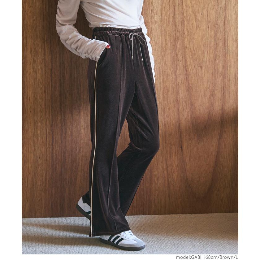 coca ベロアフレアラインパンツ レディース メール便不可 24aw coca ベロアフレアラインパンツ レディース メール便不可 24aw