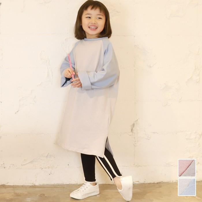 キッズ 子供服 ワンピース カットソー ラグランスリーブ 長袖 Tシャツ 膝丈 ロング丈 チュニック コットン 綿100 女の子 100cm 110cm 1cm 130cm メール便可 16 01 Coca 通販 Yahoo ショッピング