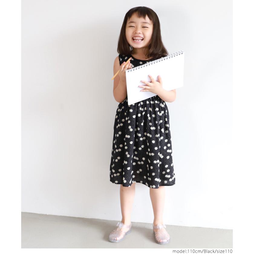 子供服 キッズ ワンピース ノースリーブ 花柄 ドット フレア 女の子 100cm 110cm 1cm 130cm Coca コカ メール便可 Coca コカ 16 02 Coca 通販 Yahoo ショッピング