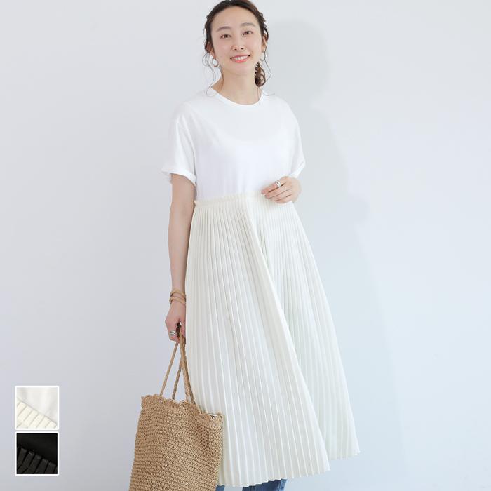 ワンピース レディース プリーツ 異素材 切り替え 半袖 フレア Aライン カットソー ロング丈 ss メール便不可 値下げ 2959円 21円 16 01 Coca 通販 Yahoo ショッピング