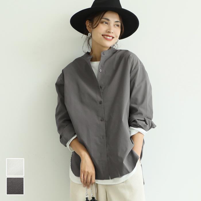 シャツ レディース バンドカラー スタンドカラー しわになりにくい テールカット レイヤード aw Coca コカ メール便不可 Coca コカ 16 01 Coca 通販 Yahoo ショッピング