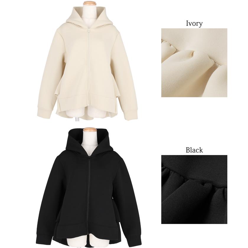 バックフリルパーカー レディース 後ろフリル 長袖 フーディー フード付き ボンディング 無地 aw Coca コカ メール便不可 Coca コカ 26 09 Coca 通販 Yahoo ショッピング