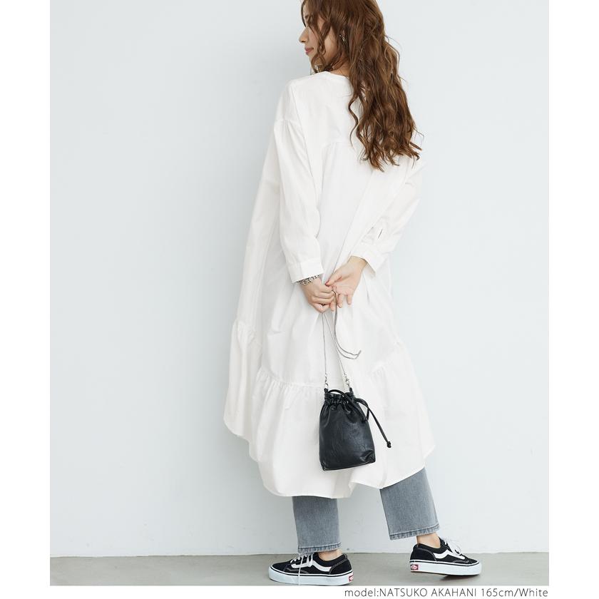 ワンピース レディース ドロップショルダー ノーカラー 長袖 ギャザー フレア 綿100 無地 メール便不可 aw Coca コカ 26 05 Coca 通販 Yahoo ショッピング