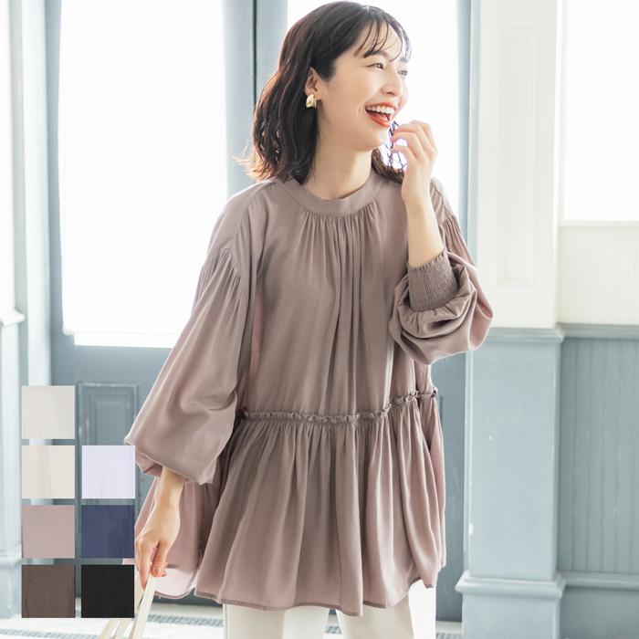 coca セール☆2290円→550円 オンも頼れる!艶ギャザーブラウス coca セール☆2290円→550円 オンも頼れる!艶ギャザーブラウス