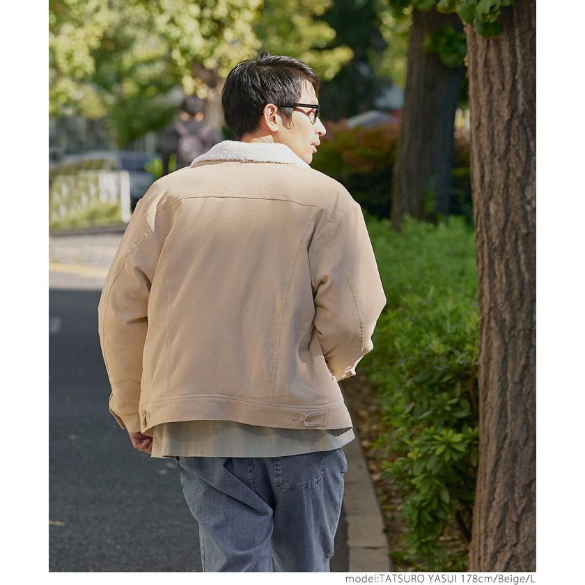 入手困難 ボア コーデュロイ 刺繍 ビッグロゴ ジャケット ブルゾン