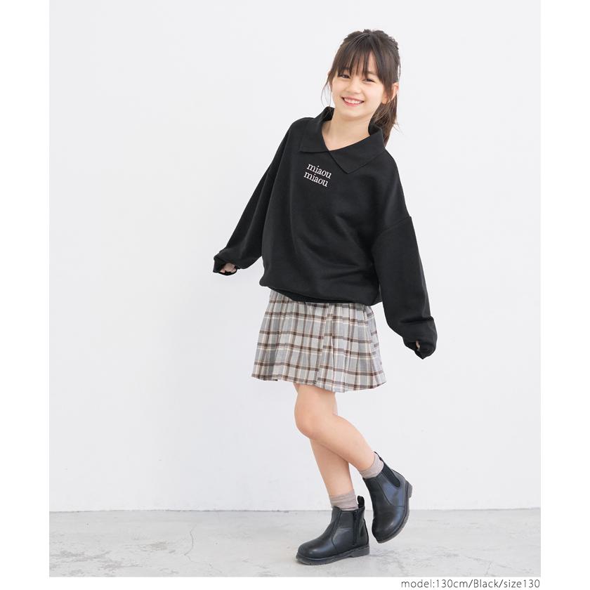 セール☆1290円→550円 キッズ 110-140 襟付きスウェット 刺繍 セール☆1290円→550円 キッズ 110-140 襟付きスウェット 刺繍