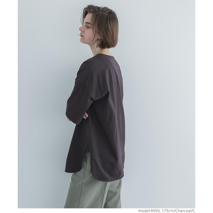 Tシャツ レディース カットソー COTTON from the US サイドスリット ビックシルエット 半袖 5分丈 シンプル メール便可 24ss coca コカ｜cocacoca｜20