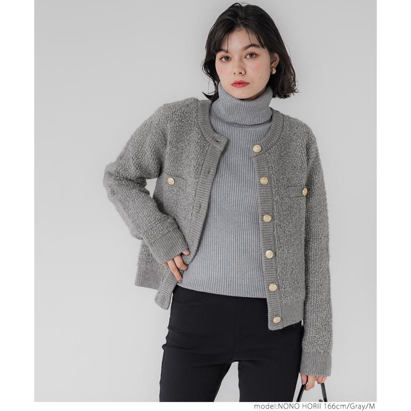 coca セール☆3490円→2990円 ループ編み金ボタンニット coca セール☆3490円→2990円 ループ編み金ボタンニット