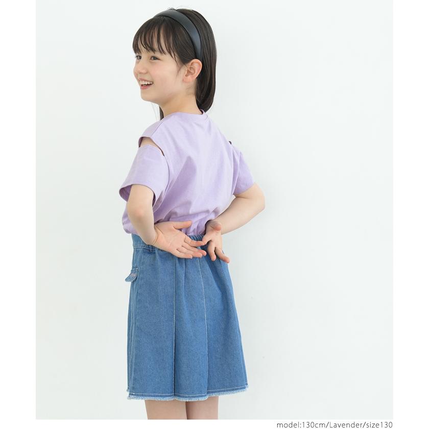 【アウトレット返品交換不可】キッズ 110-140 Tシャツ 腕スリット クルーネック ミディアム丈 半袖 女の子 キッズオリジナル 子供服 メール便可 coca｜cocacoca｜14