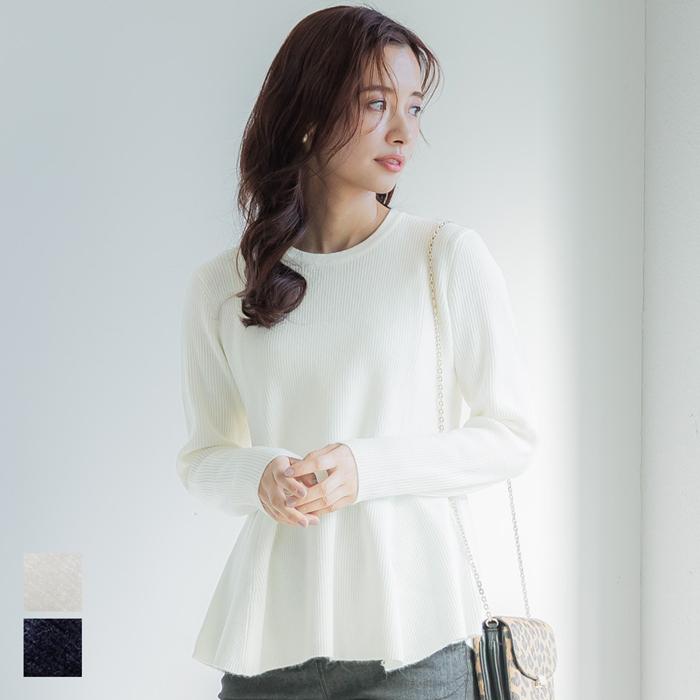 coca セール☆2490円→990円 ペプラムニット レディース ニット coca セール☆2490円→990円 ペプラムニット レディース ニット
