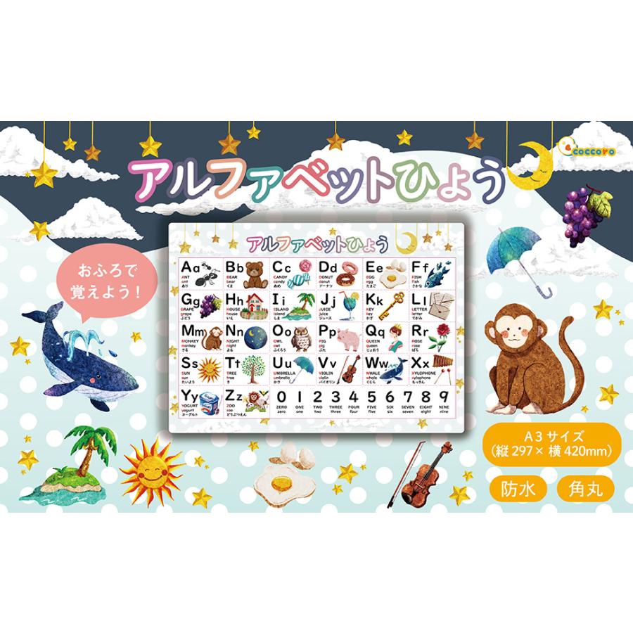 送料0円 アルファベット表 お風呂ポスター A3サイズ 防水 英語 Abc おもちゃ Coccoro Materialworldblog Com