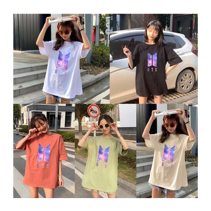 レディース BTS Tシャツ 防弾少年団 半袖 応援服 ロング 韓流グッズ 