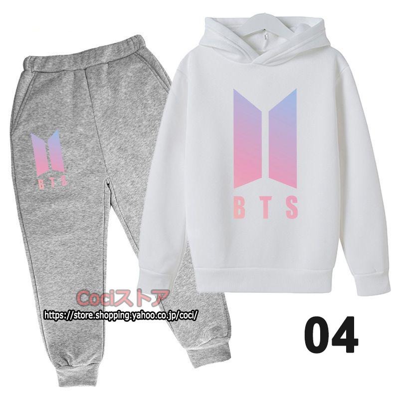 新品 BTS 上下セット パーカー トレーナー 子供用 男女兼用 裏起毛 