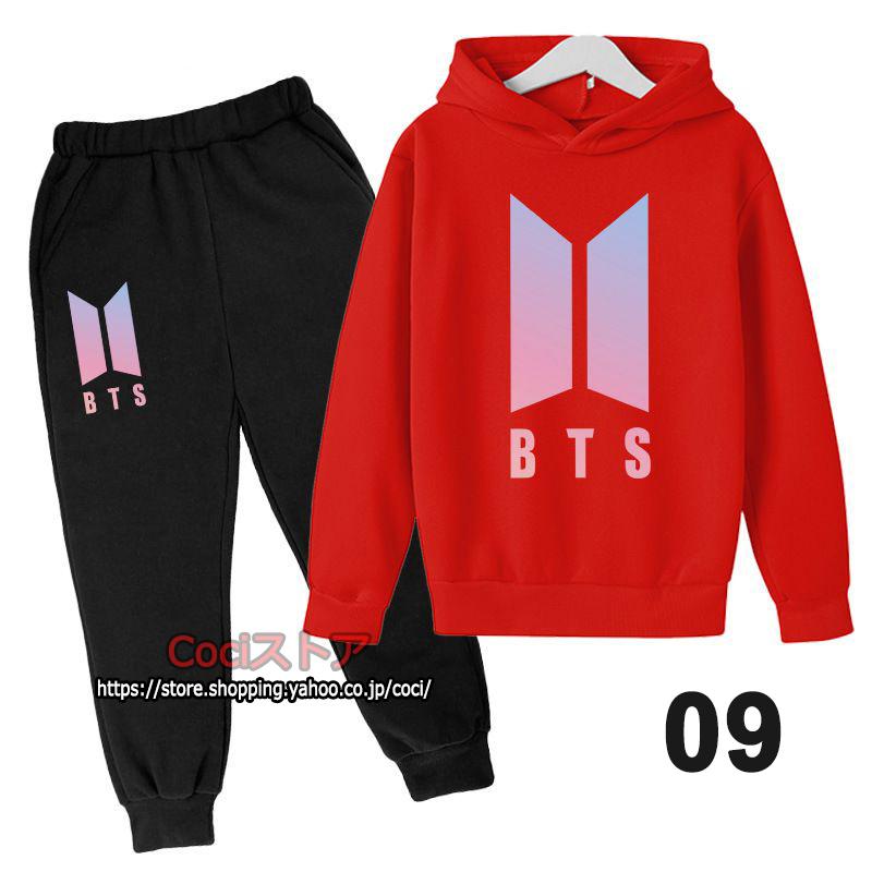 新品 BTS 上下セット パーカー トレーナー 子供用 男女兼用 裏起毛 