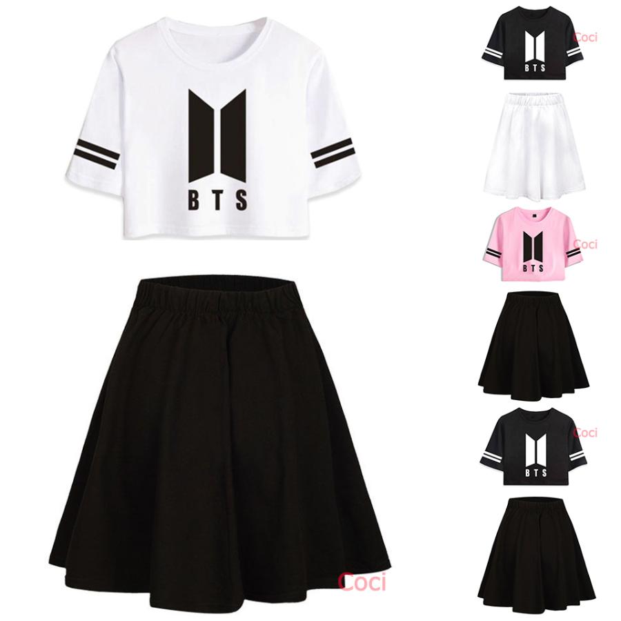 BTS 上下セット レディース Tシャツ 半袖 スカート 服 グッズ 女性 韓 