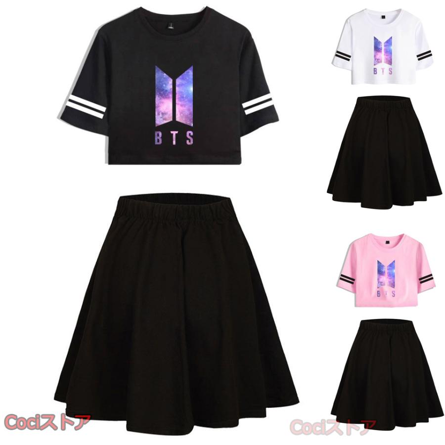 BTS 上下セット レディース Tシャツ 半袖 スカート 服 グッズ 女性 韓 