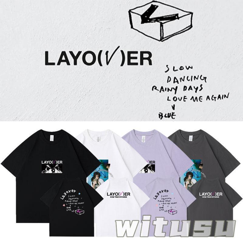 BTS 防弾少年団 V TaeHyung 「Layover」韓流グッズ 半袖 Tシャツ