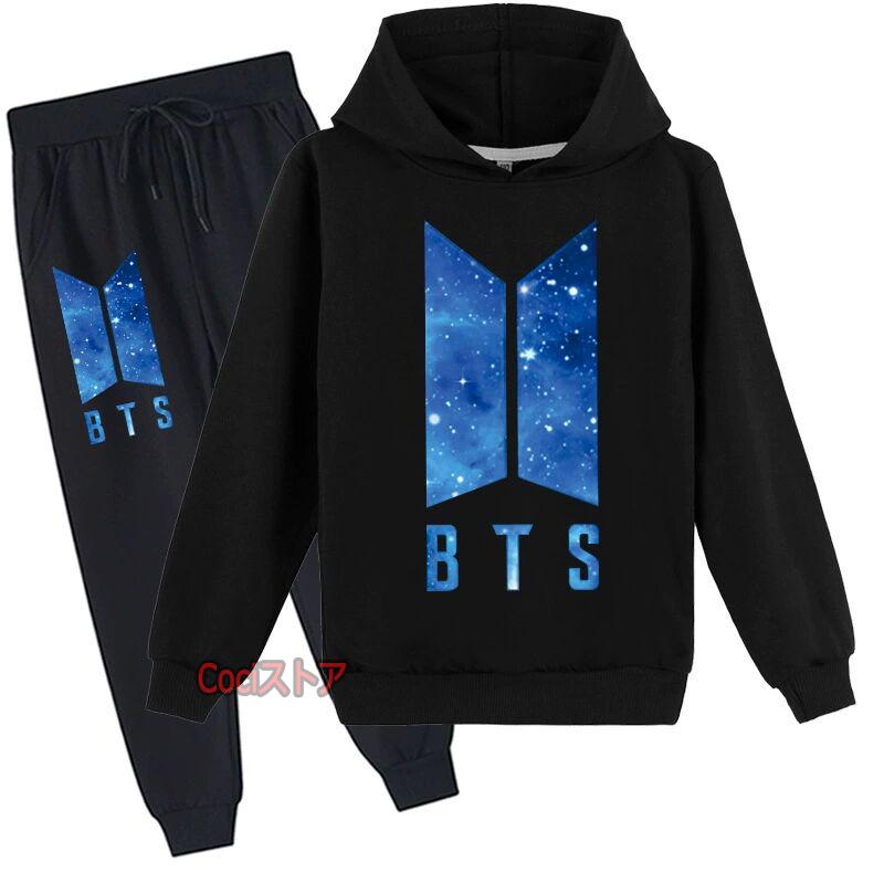 新品 BTS 上下セット パーカー トレーナー 子供用 男女兼用 薄手 