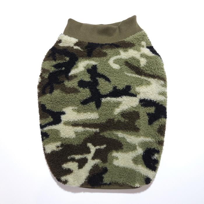 フレブル 服 フレンチブルドッグ 2XL 迷彩柄 フリース 袖なし Tシャツ