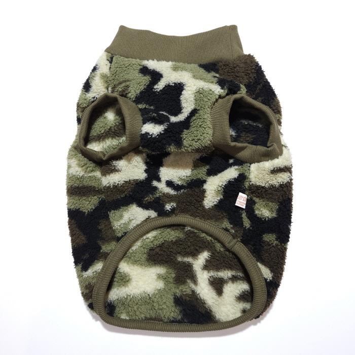 フレブル 服 フレンチブルドッグ 4XL 迷彩柄 フリース 袖なし Tシャツ