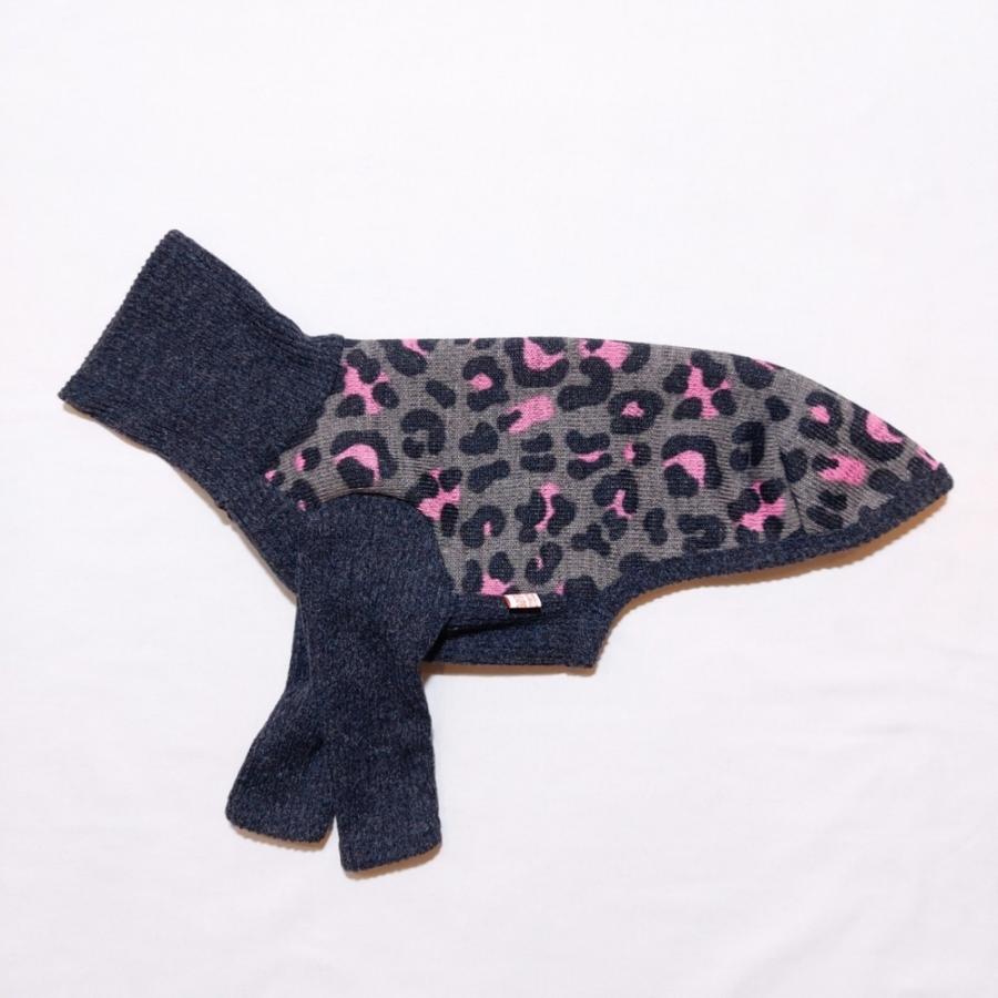 イタグレ 服 セール ヒョウ柄 裏起毛 ニット 長袖 Tシャツ