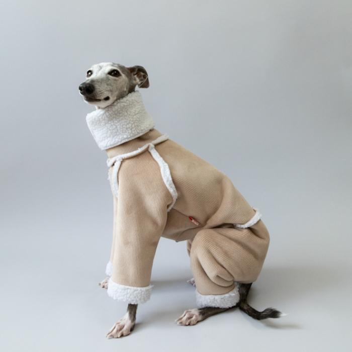 イタグレ服 ムートン 無地 ロンパース つなぎ S M L XL 2XL 3XL 小型犬 中型犬 大型犬 防寒 保温 韓国 おしゃれ コート 春 初秋 秋 冬 doggystar |  | 15