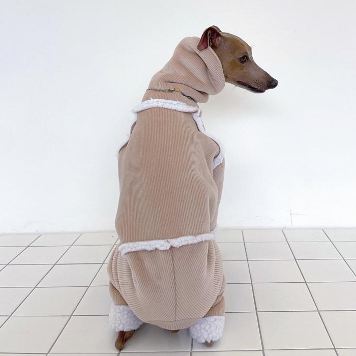 イタグレ服 ムートン 無地 ロンパース つなぎ S M L XL 2XL 3XL 小型犬 中型犬 大型犬 防寒 保温 韓国 おしゃれ コート 春 初秋 秋 冬 doggystar |  | 18
