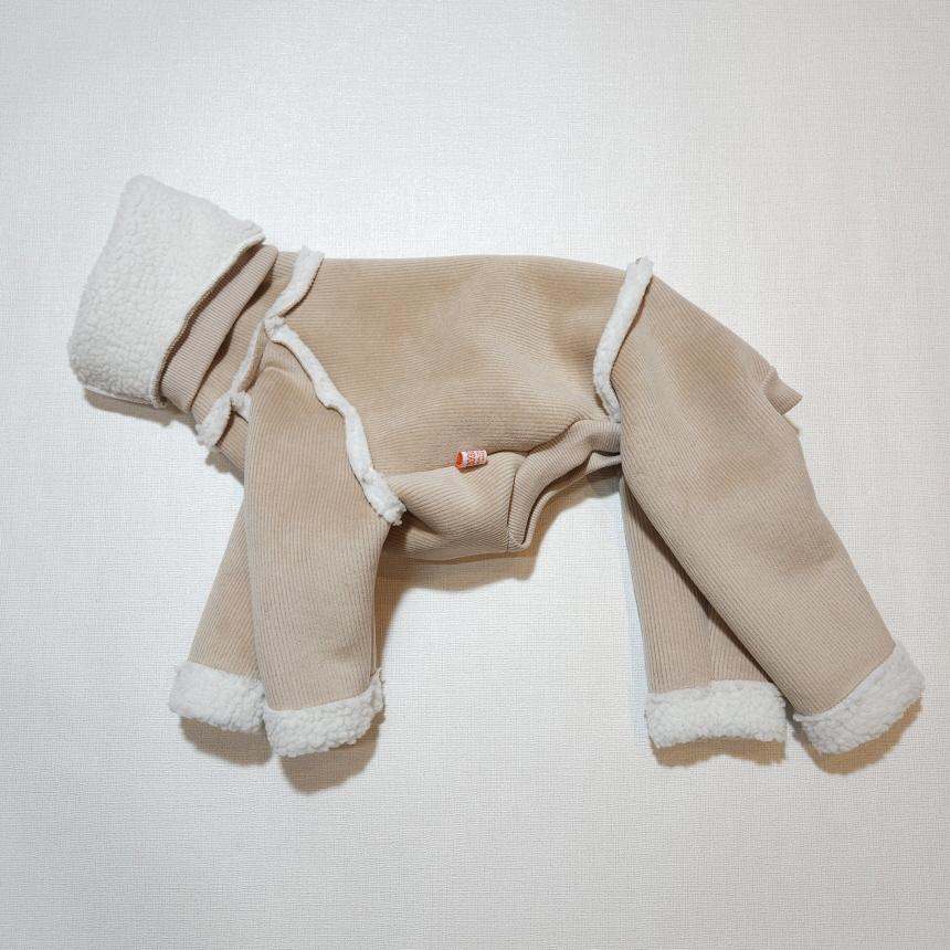 イタグレ服 ムートン 無地 ロンパース つなぎ S M L XL 2XL 3XL 小型犬 中型犬 大型犬 防寒 保温 韓国 おしゃれ コート 春 初秋 秋 冬 doggystar |  | 01