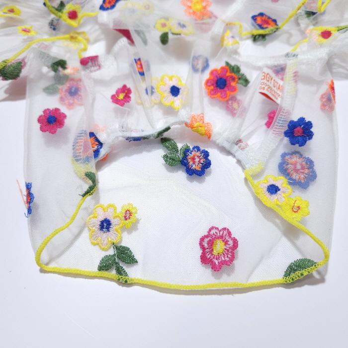 イタグレ服 シースルー 花柄 刺繍 チュール フリル ブラウス S M L XL 2XL 3XL 小型犬 中型犬 大型犬 春 夏 doggystar ドッギースター |  | 06