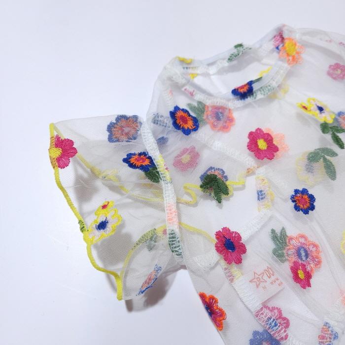 イタグレ服 シースルー 花柄 刺繍 チュール フリル ブラウス S M L XL 2XL 3XL 小型犬 中型犬 大型犬 春 夏 doggystar ドッギースター |  | 07