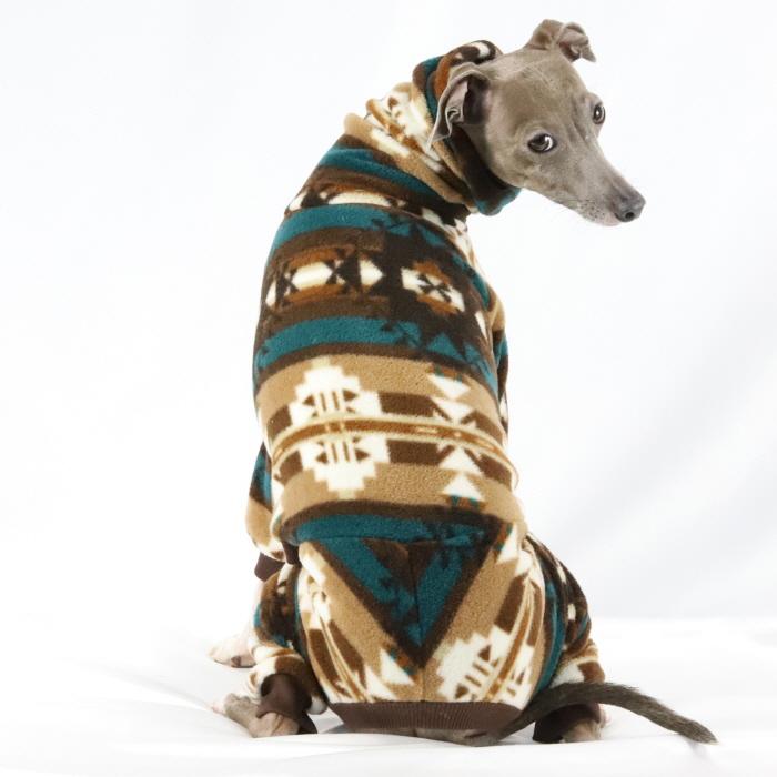 イタグレ服 ネイティブ柄 迷彩柄 フリース ロンパース S M L XL 2XL 3XL 小型犬 中型犬 大型犬 秋冬 doggystar |  | 18