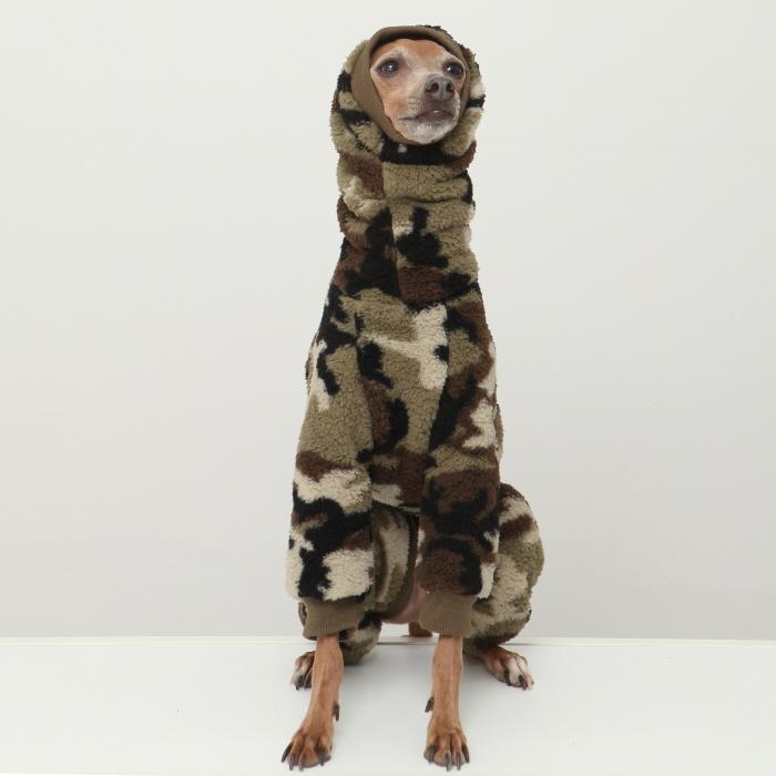イタグレ服 ネイティブ柄 迷彩柄 フリース ロンパース S M L XL 2XL 3XL 小型犬 中型犬 大型犬 秋冬 doggystar |  | 17