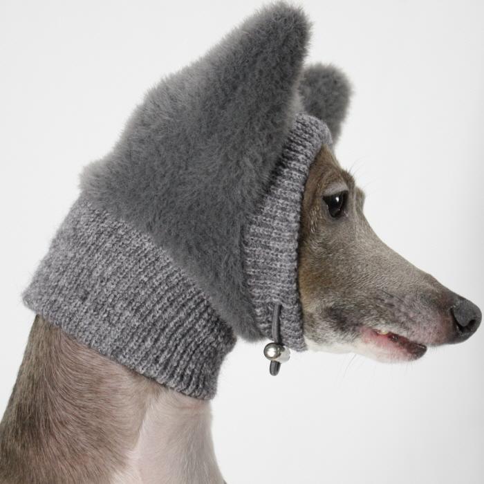 ☆冬用すっぽりニット帽☆着用イメージまとめ☆ 犬用帽子　イタグレ服　ハンドメイド イタグレ帽子 耳付き ニットキャップ ビニー帽 ほっかむり帽子（服は