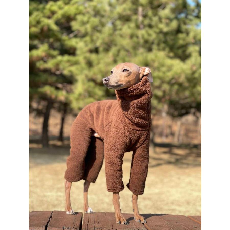 ベドリントンテリア 服 ボアフリース ロンパース つなぎ 秋 冬