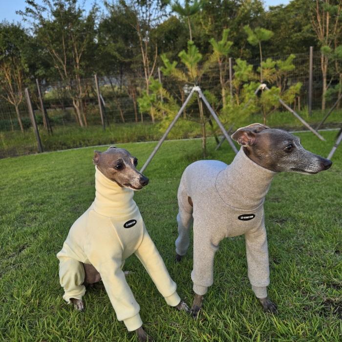 イタグレ服 ピーチ 無地 長袖 ロンパース つなぎ S M L XL 2XL 3XL 小型犬 中型犬 大型犬 春  秋 冬 doggystar ドッギースター |  | 18