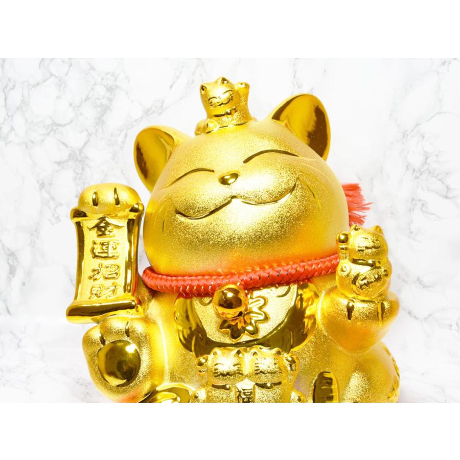 ガチレトロ レア物 新品時物 黒猫 招き猫 清風作 最高級陶磁器 縁起物