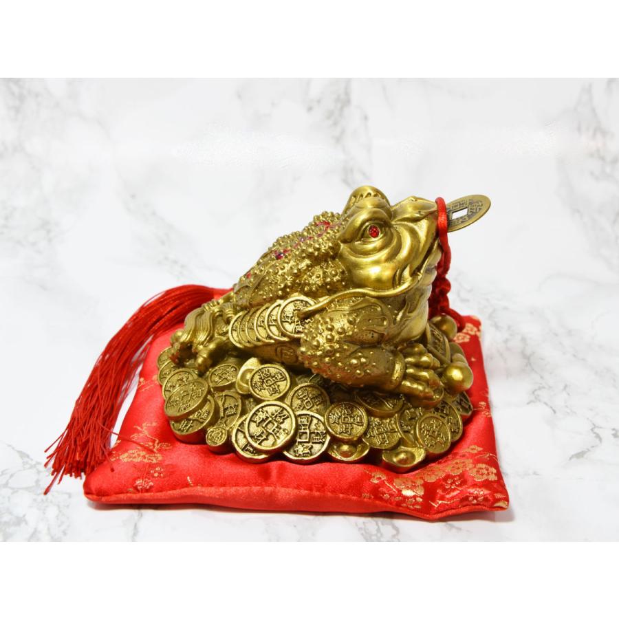 特大カエル 黄金の蛙 置物 縁起物 風水 本物 金運 開運 金の成る木