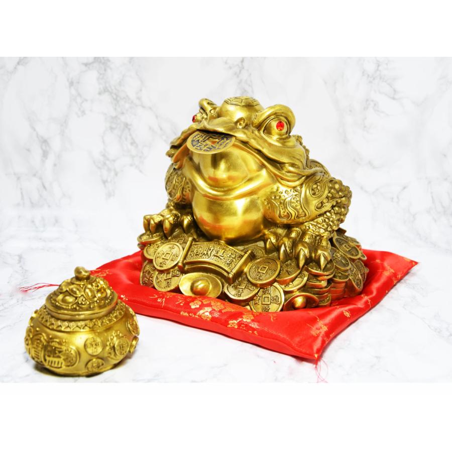 三脚蛙 置物 特大サイズ 聚宝盆 銅製 三本脚 カエル 風水 三脚蟾蜍 金