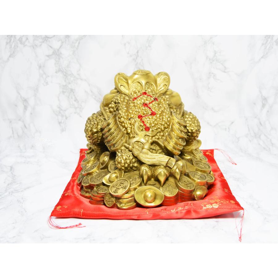 三脚蛙 置物 特大サイズ 聚宝盆 銅製 三本脚 カエル 風水 三脚蟾蜍 金