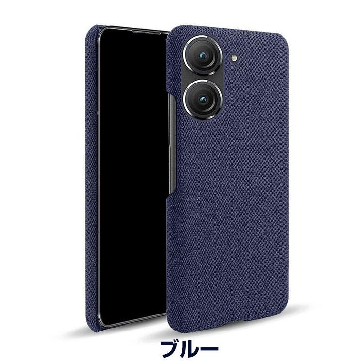 ASUS Zenfone 10 ケース 耐衝撃 カバー プラスチック製 背面デニム調