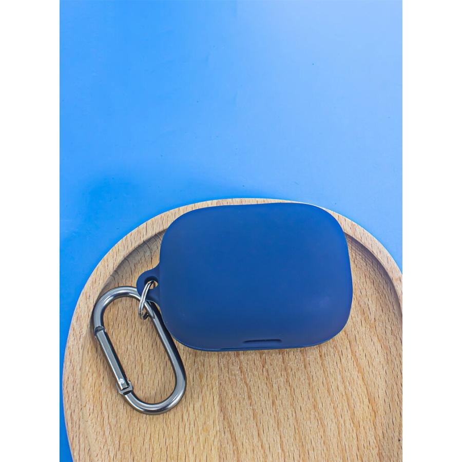 イヤホンケース TOZO T20用 ケース シリコン シンプル カラビナ付き 紺