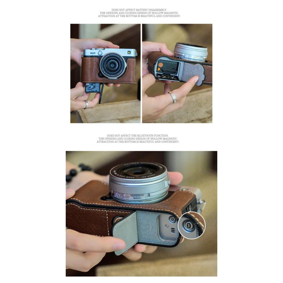 富士フイルム FUJIFILM X-E5 ボディ 専用ボトム PUレザーケース 保護