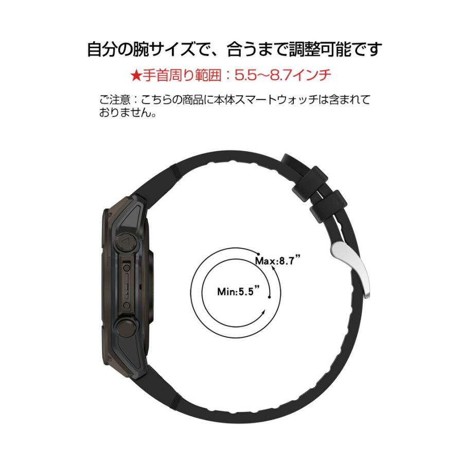 GARMIN Instinct 3 ブラックラバーベルト GARMIN Garmin Instinct 3 AMOLED Dual Power 45mm 50mm 交換 バンド