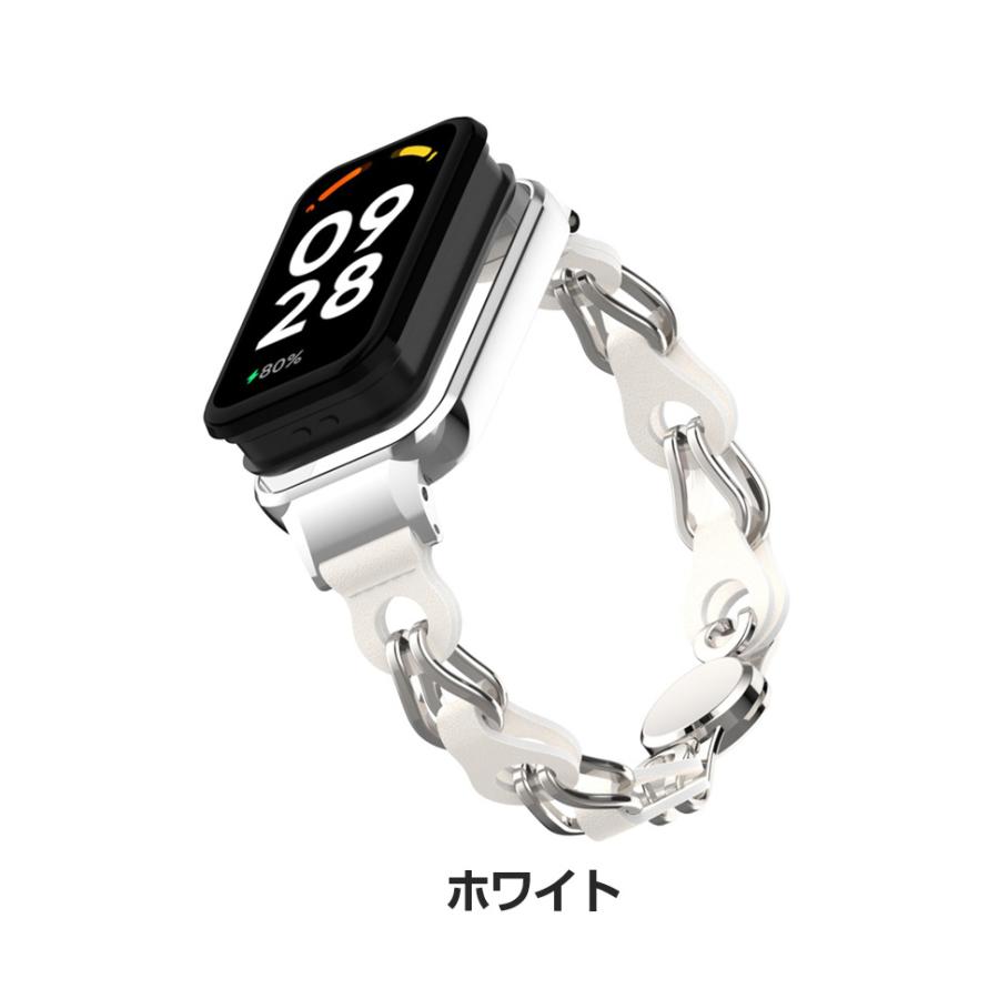 Xiaomi Smart Band 8 Active 交換 バンド オシャレな  高級ステンレス&PUレザー 交換用  マルチカラー 簡単装着 磁気吸着 腕時計バンド 交換ベルト｜coco-fit2018｜15