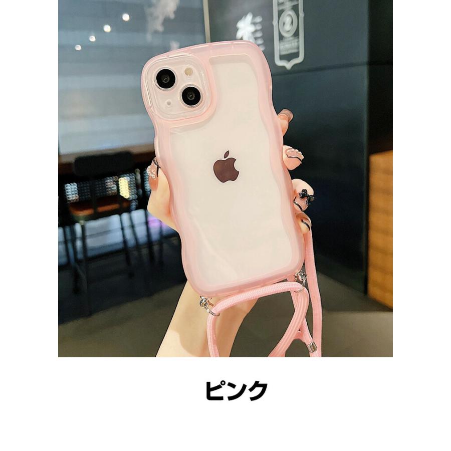 Apple iPhone14 Pro Max クリア 背面カバー 持ちやすい ストラップ付き
