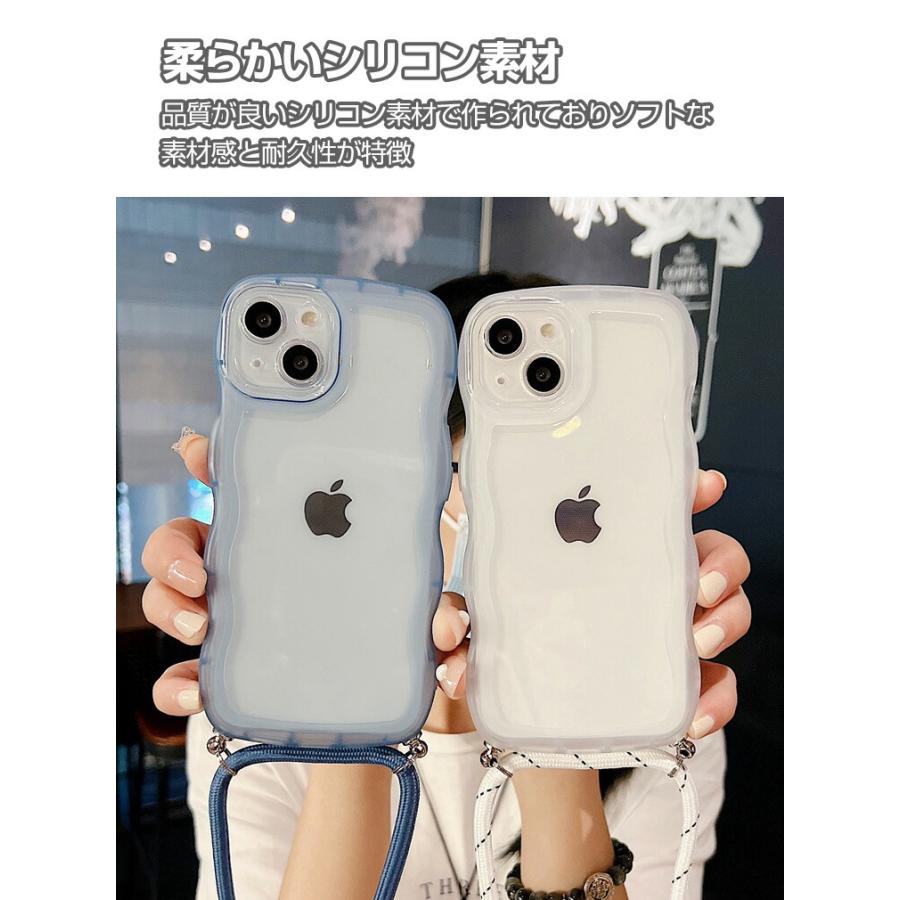 Apple iPhone14 Pro Max クリア 背面カバー 持ちやすい ストラップ付き