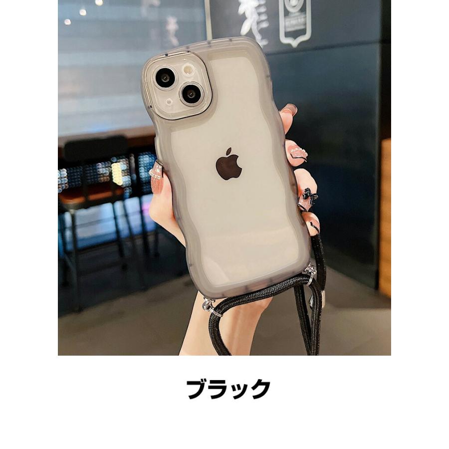 Apple iPhone14 Pro Max クリア 背面カバー 持ちやすい ストラップ付き
