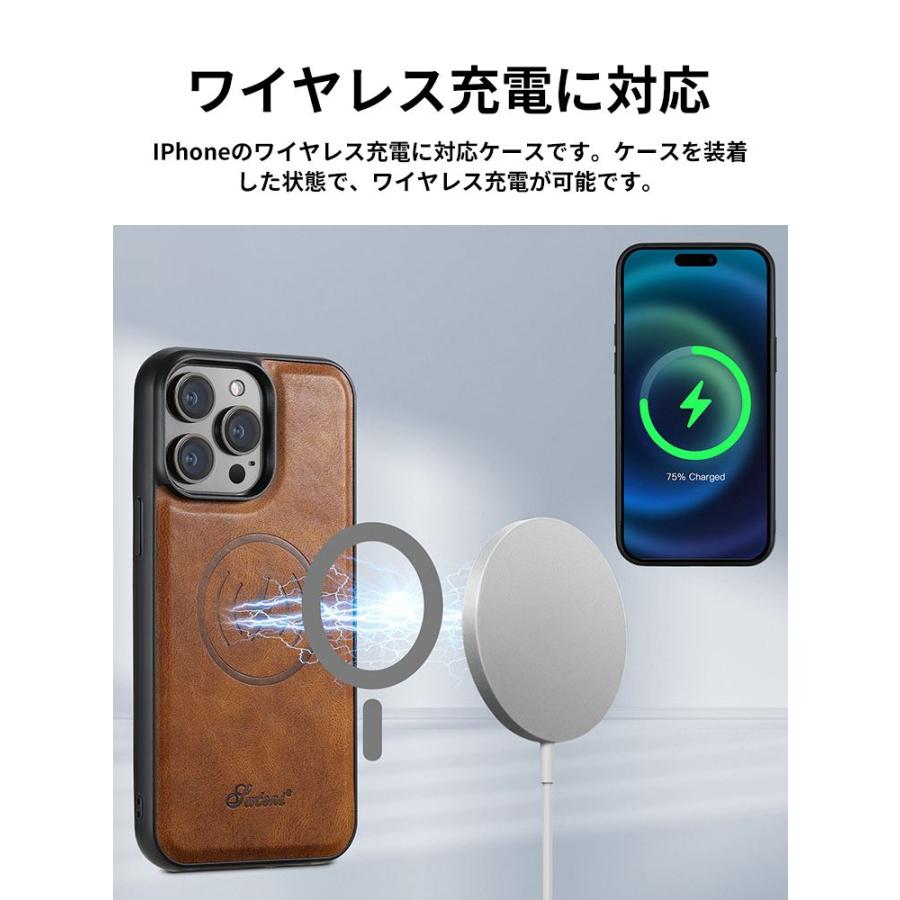 Apple iPhone 15 Plus Pro Maxケース 背面カバー カード収納 スタンド機能 CASE 衝撃防止 便利 実用 強化ガラスフィルム おまけ付き｜coco-fit2018｜08